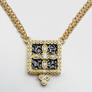 Freida Rothman 14k Gold & Black Rhodium Over Sterling Silver Designer Necklace